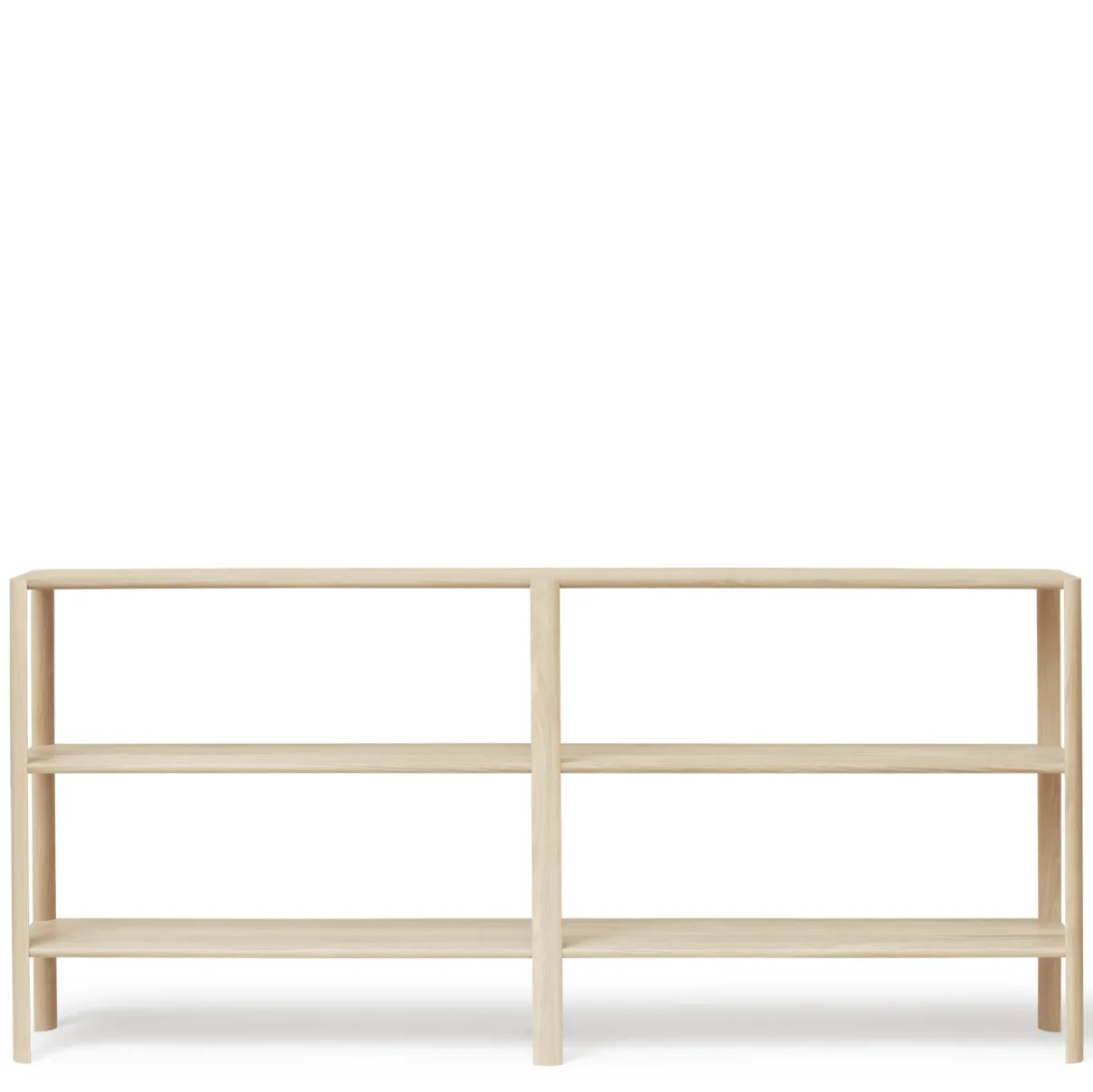 Leaf Regal 3 Ablagen 92x200 cm, Weiße Eiche Form & Refine