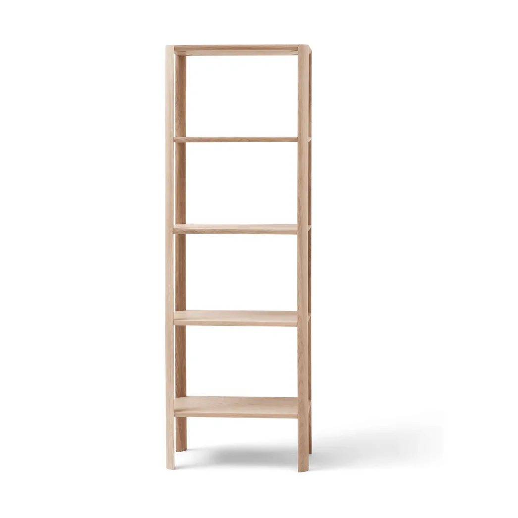 Leaf Regal 5 Ablagen 55x162 cm, Weiße Eiche Form & Refine