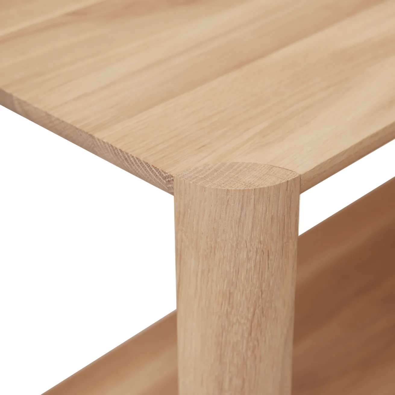 Leaf Regal 5 Ablagen 55x162 cm, Weiße Eiche Form & Refine