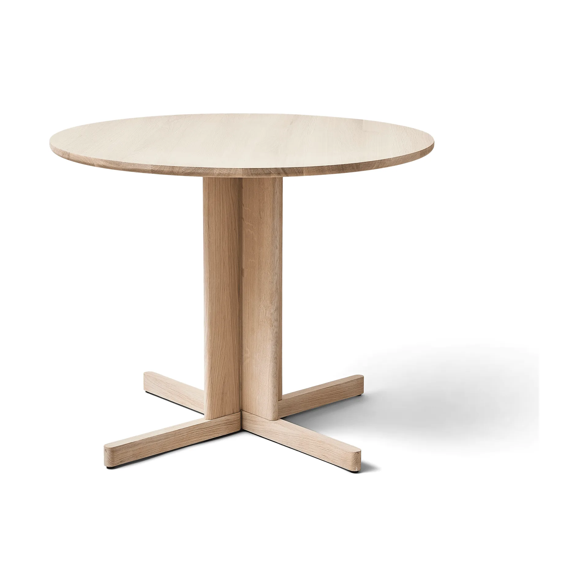 Trefoil Esstisch Ø90 cm, Weiße Eiche Form & Refine