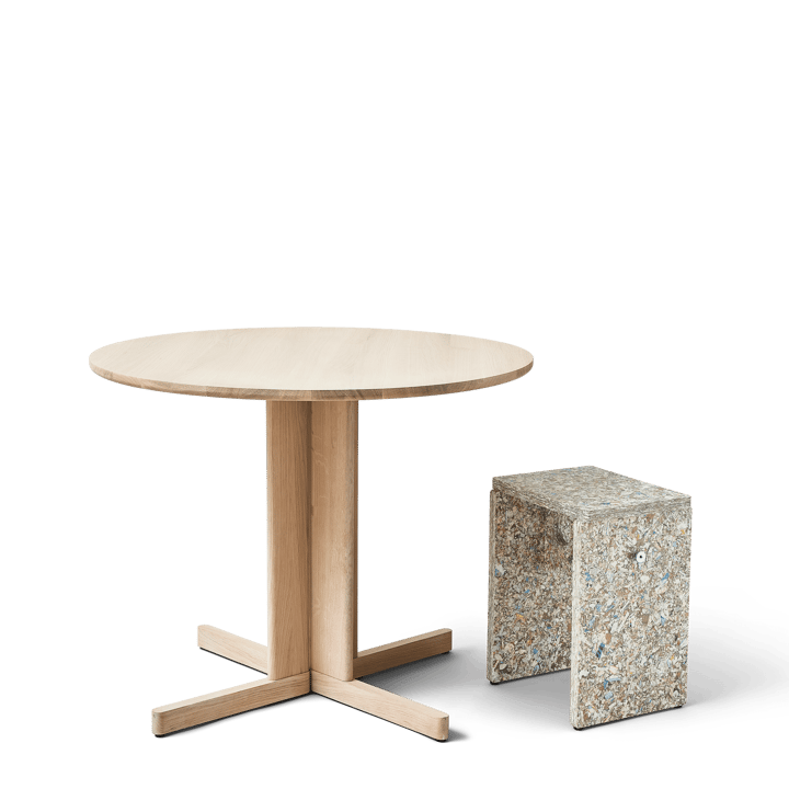 Trefoil Esstisch Ø90 cm, Weiße Eiche Form & Refine