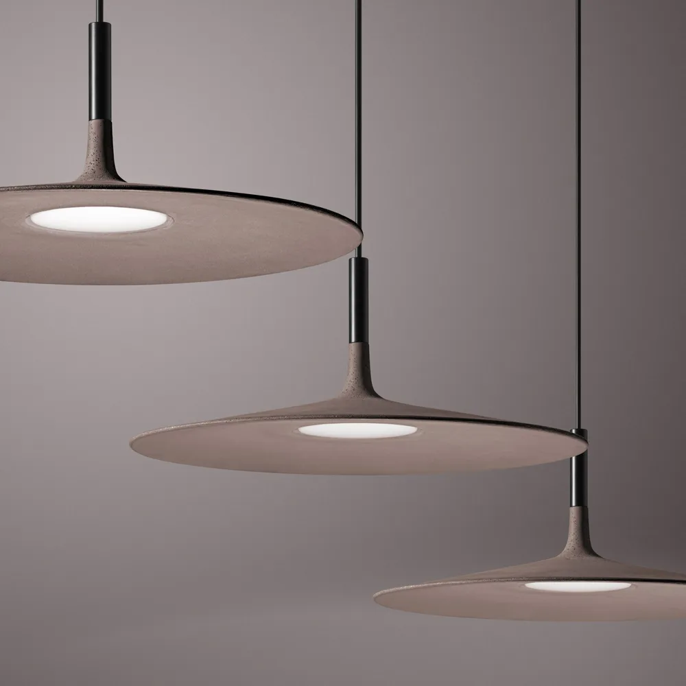 Aplomb Large Pendelleuchte, Weißer Beton Foscarini