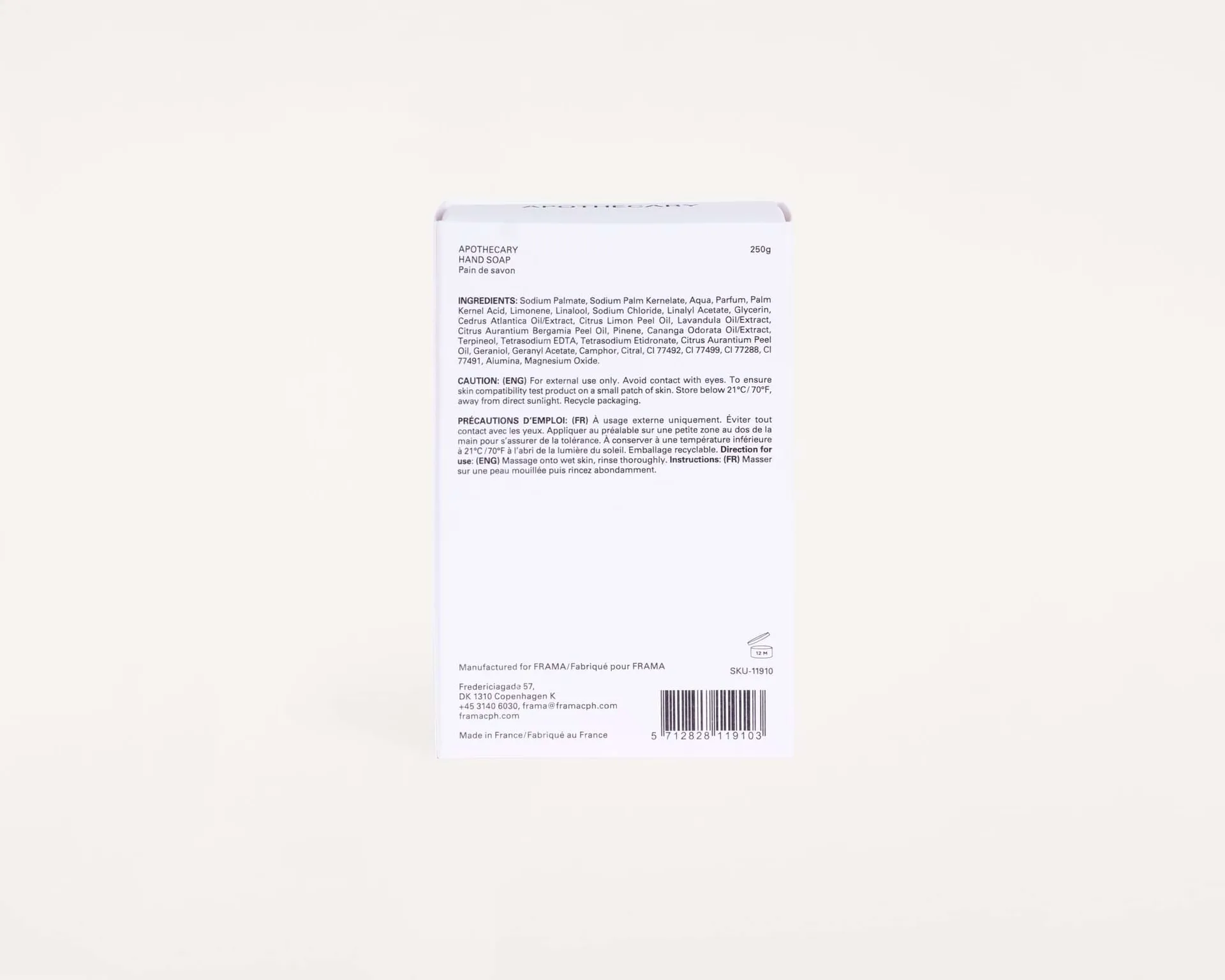 FRAMA feste Seife 250 g, Apothecary FRAMA