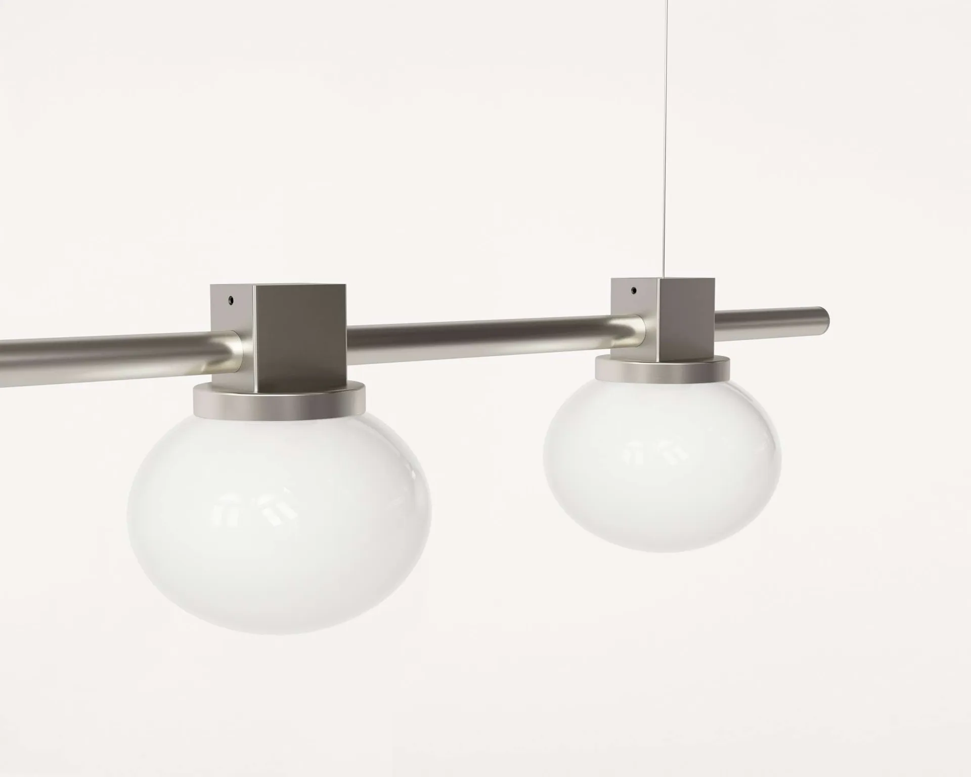 Ovoid Pendant Light Quadruple Pendelleuchte, Edelstahl, Opalglas FRAMA