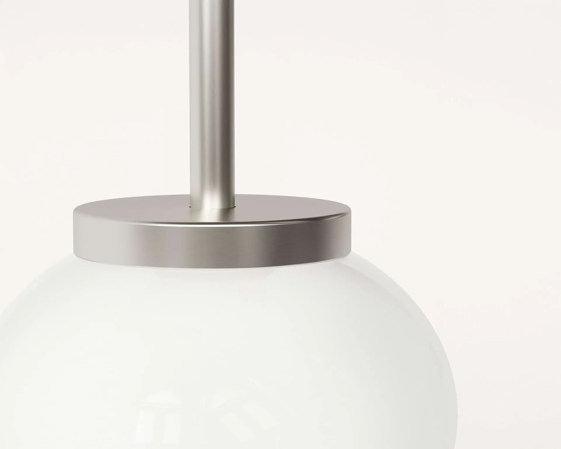 Ovoid Pendant Light Single Pendelleuchte, Edelstahl, Opalglas FRAMA