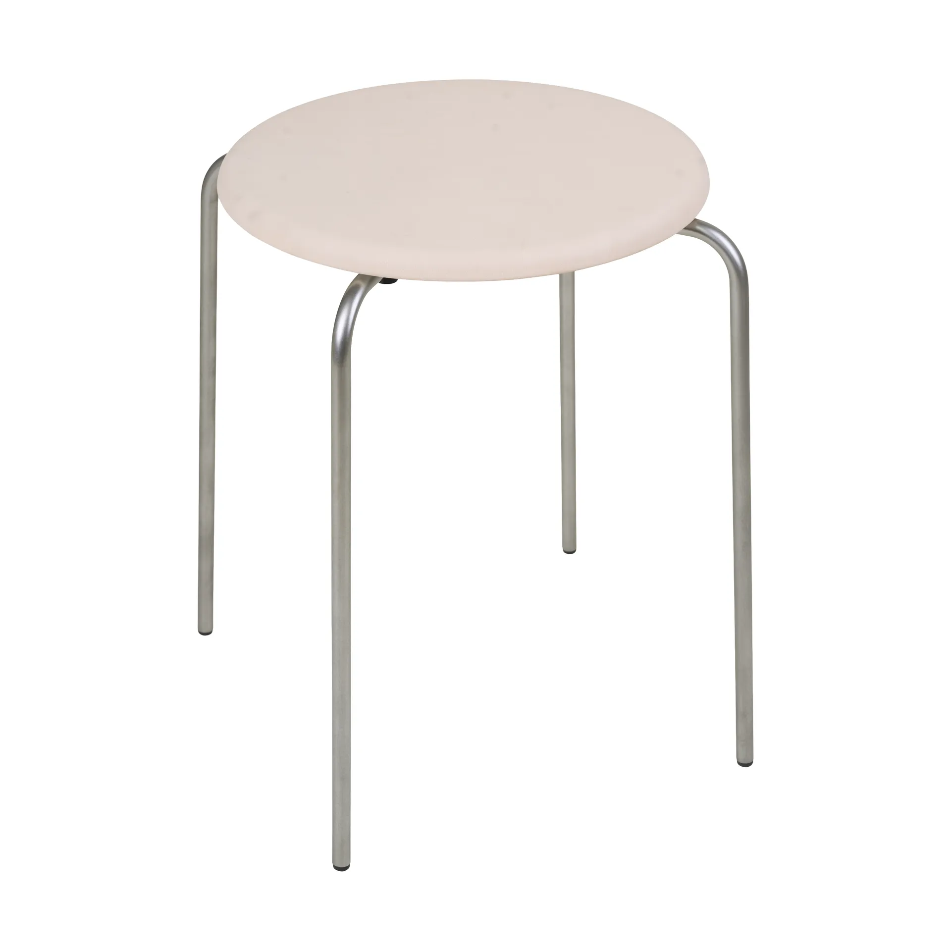 Petit Rond runder Hocker, Edelstahl-Leder Natural FRAMA