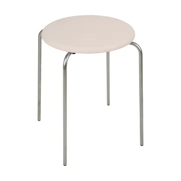 Petit Rond runder Hocker - Edelstahl-Leder Natural - FRAMA