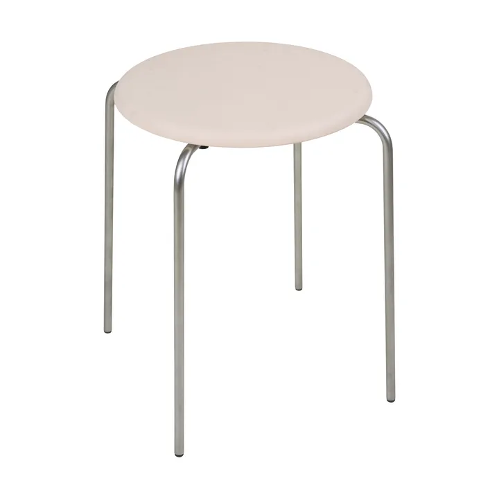 Petit Rond runder Hocker - Edelstahl-Leder Natural - FRAMA