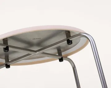 Petit Rond runder Hocker - Edelstahl-Leder Natural - FRAMA