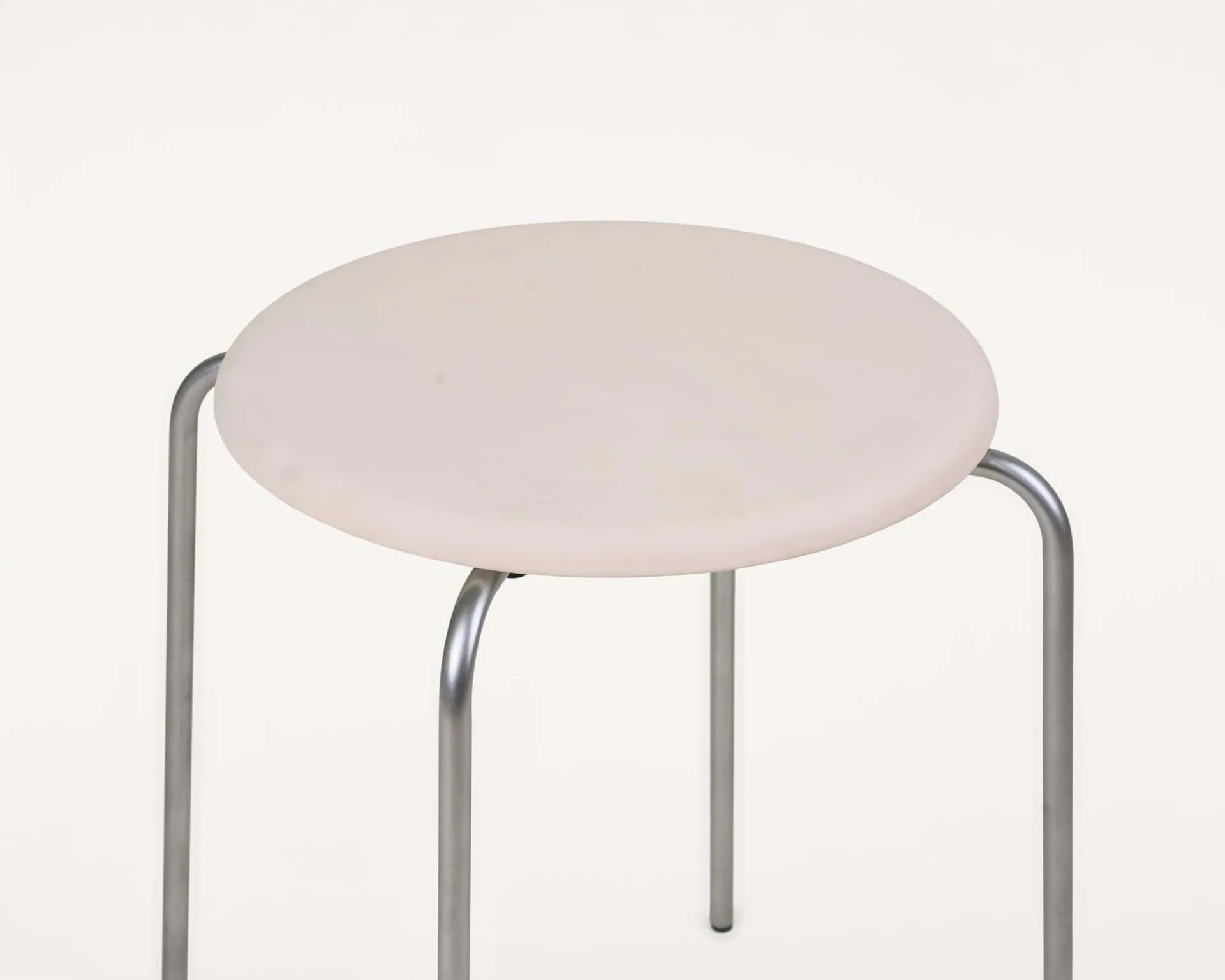 Petit Rond runder Hocker, Edelstahl-Leder Natural FRAMA