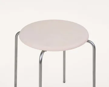 Petit Rond runder Hocker - Edelstahl-Leder Natural - FRAMA
