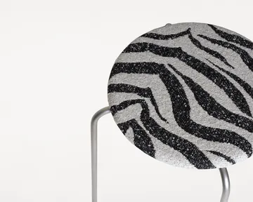 Petit Rond runder Hocker - Edelstahl-Stoff Zebra - FRAMA