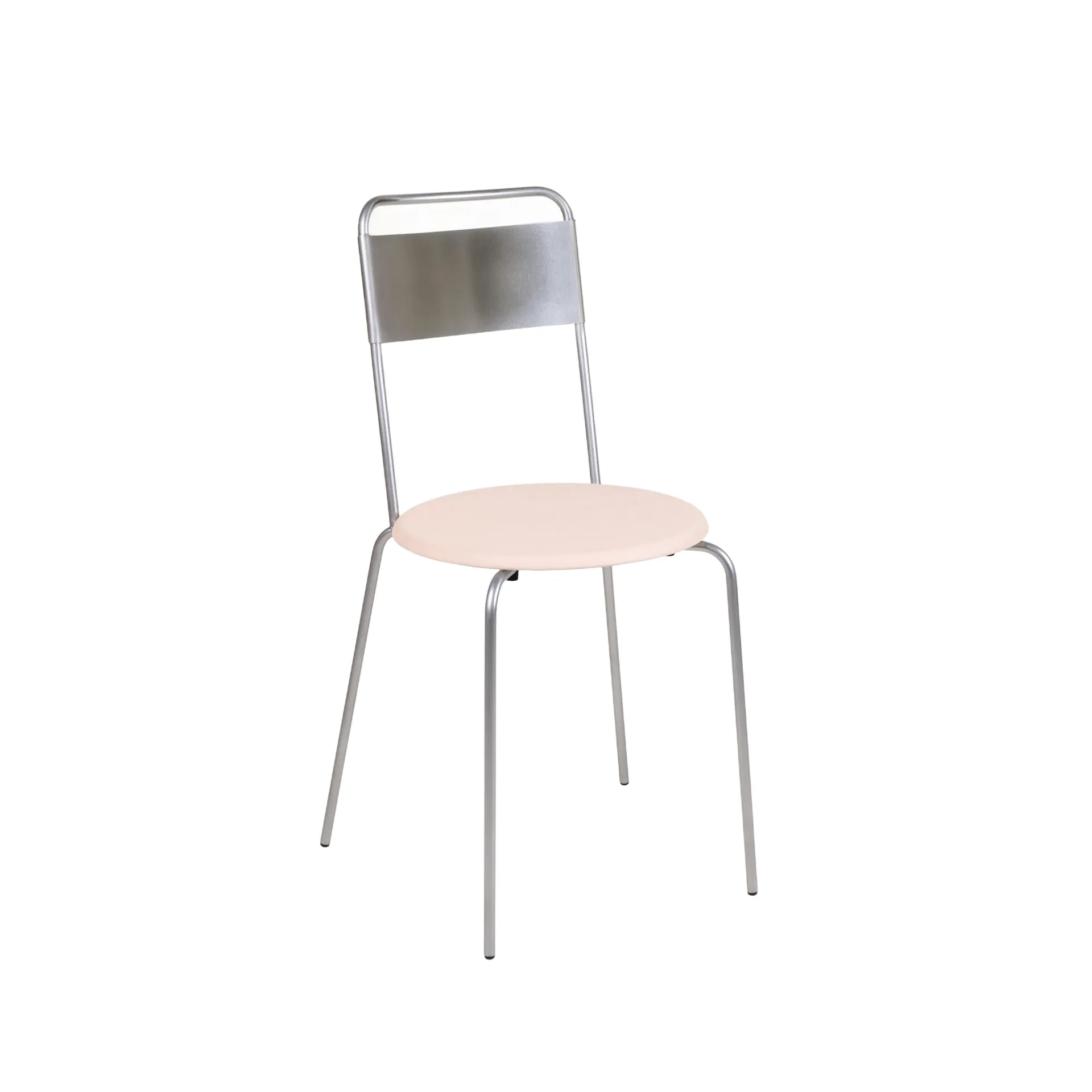Petit Rond Stuhl, Edelstahl-Leder Natural FRAMA