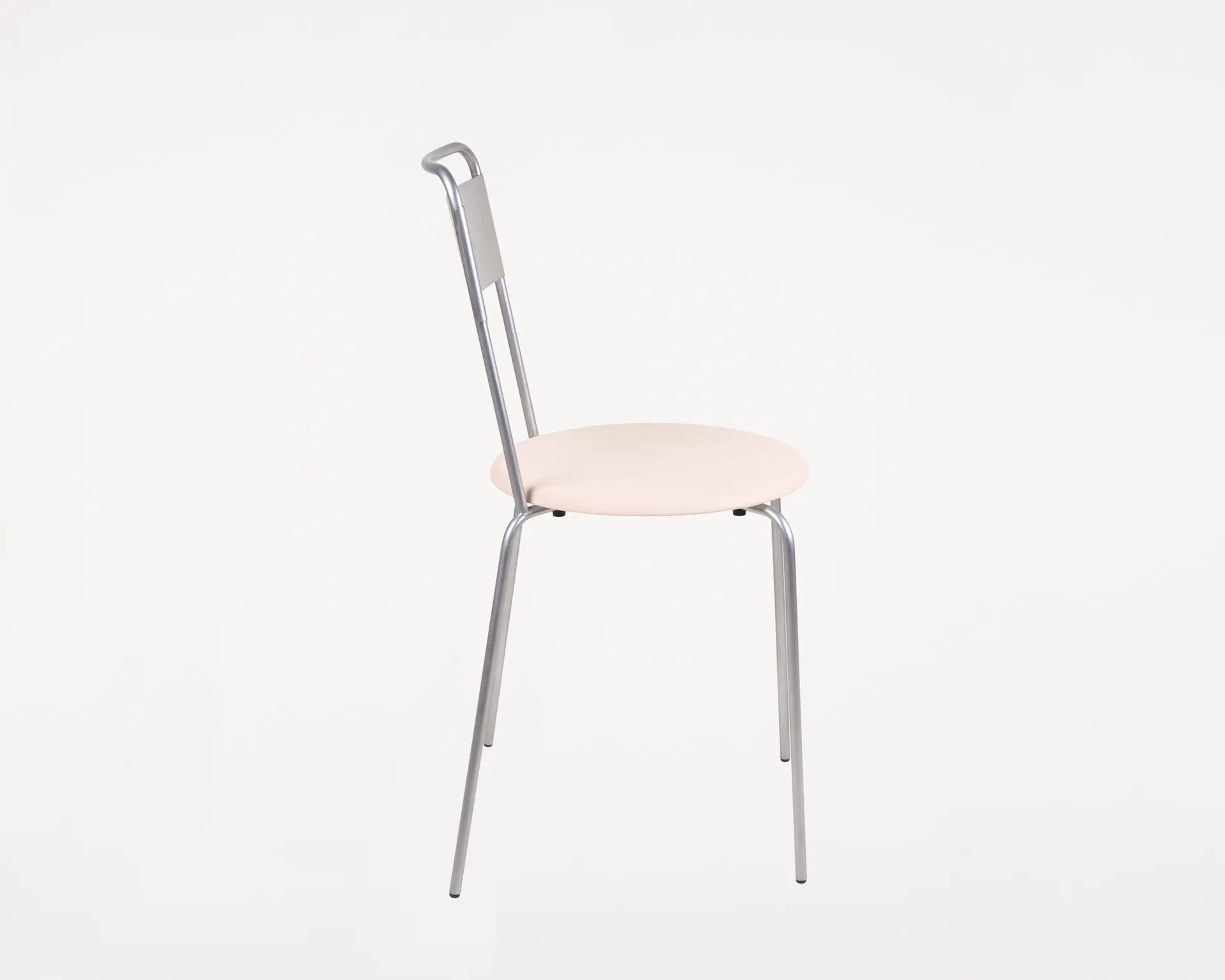 Petit Rond Stuhl, Edelstahl-Leder Natural FRAMA