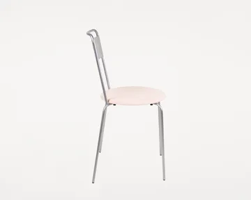 Petit Rond Stuhl - Edelstahl-Leder Natural - FRAMA
