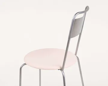 Petit Rond Stuhl - Edelstahl-Leder Natural - FRAMA