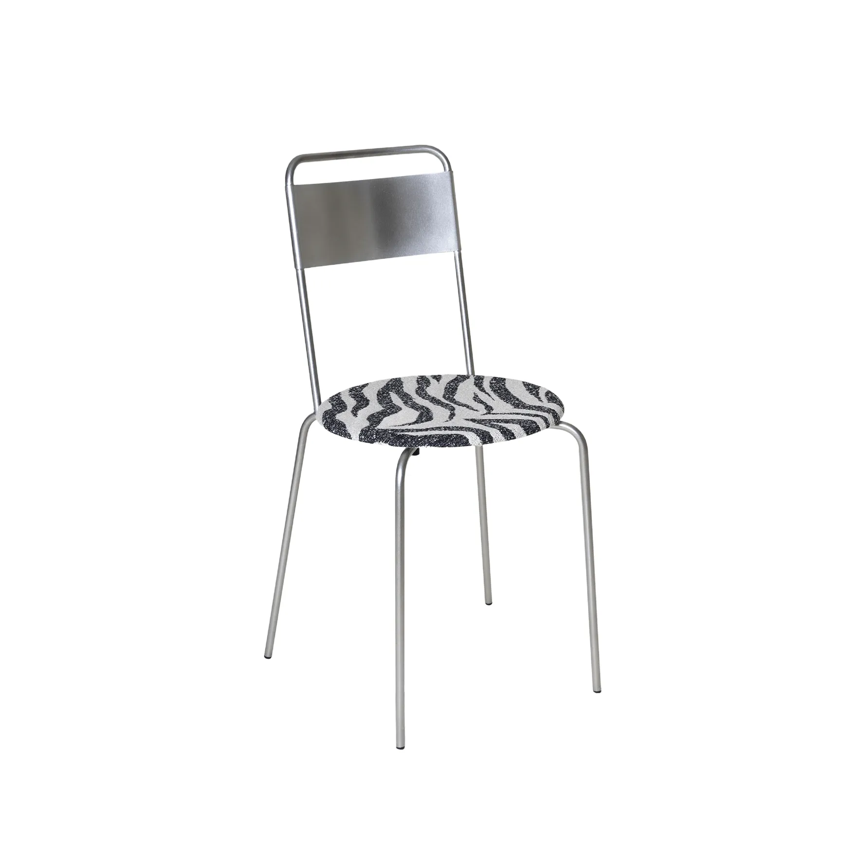 Petit Rond Stuhl, Edelstahl-Stoff Zebra FRAMA
