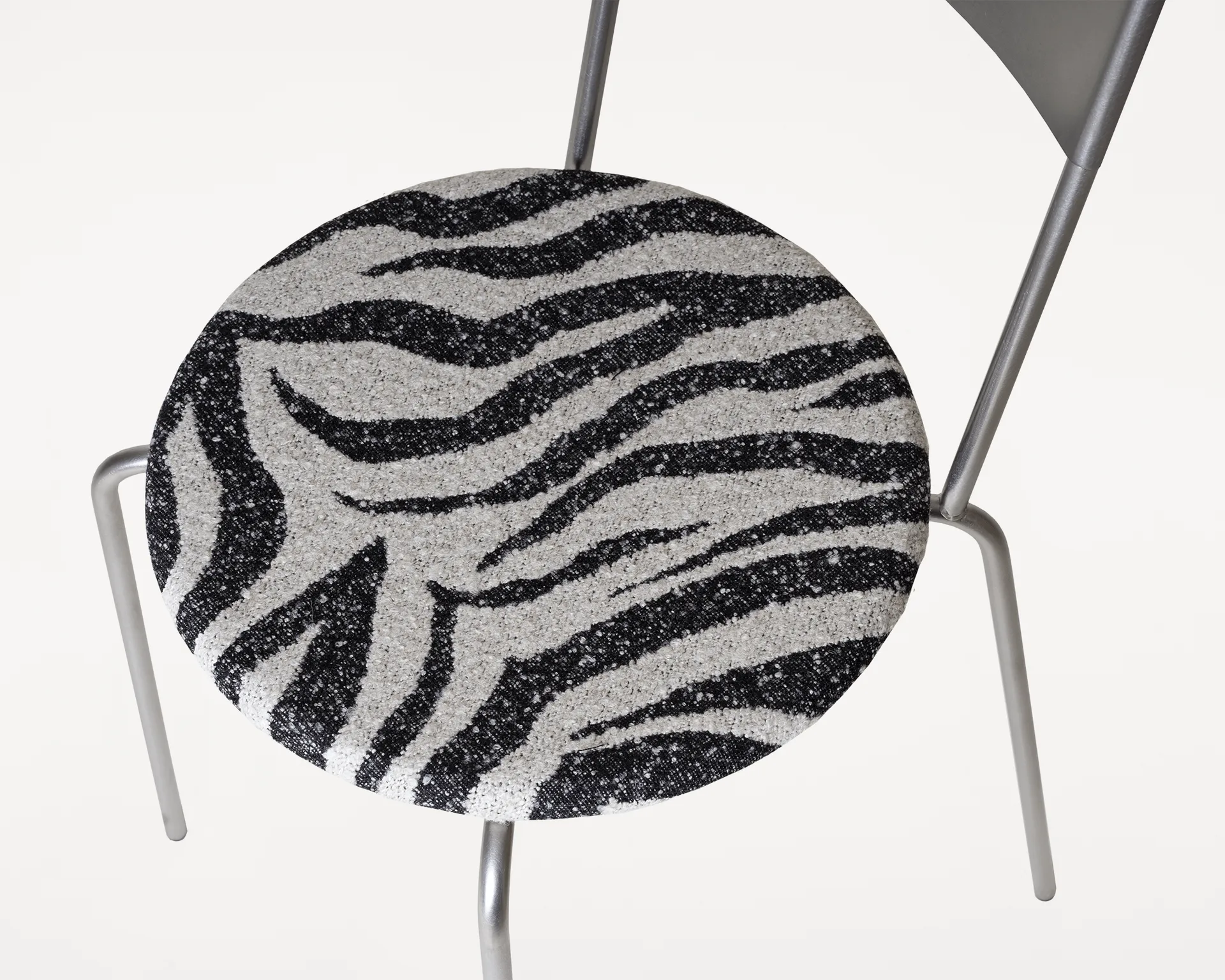 Petit Rond Stuhl, Edelstahl-Stoff Zebra FRAMA