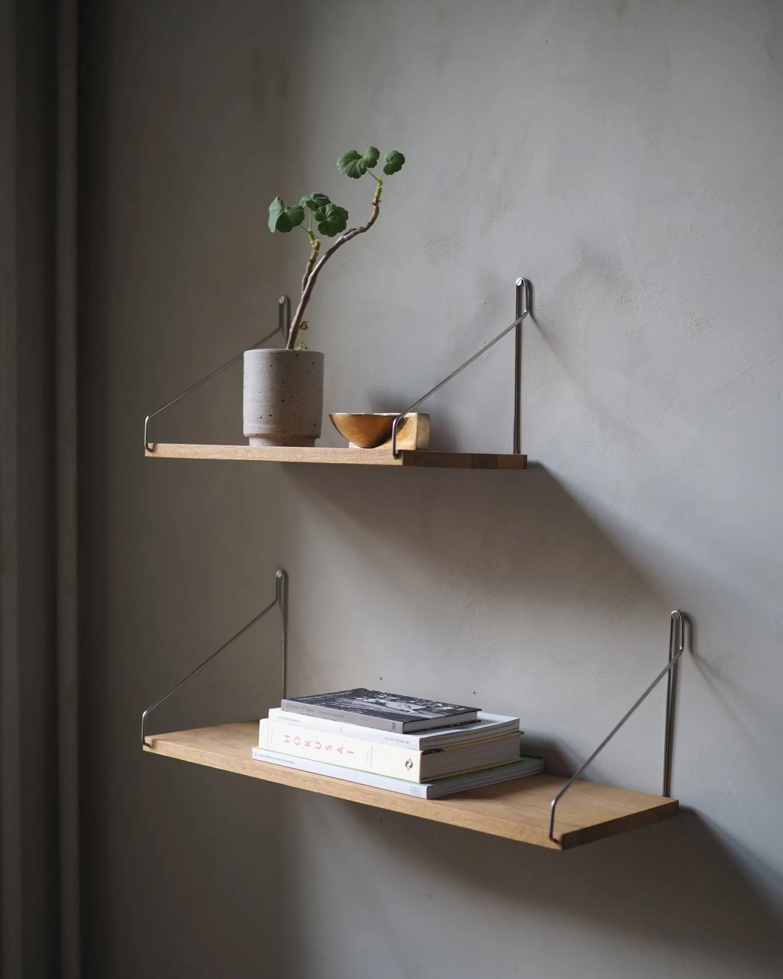 Single Shelf Wandregal, Eiche-Edelstahl, 60x20 cm FRAMA