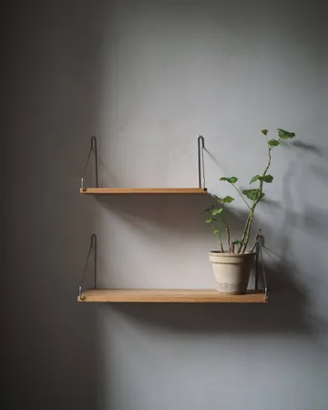 Single Shelf Wandregal - Eiche-Edelstahl, 60x20 cm - FRAMA
