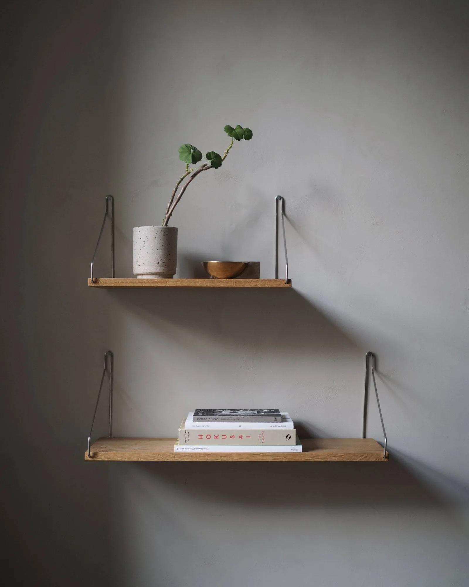 Single Shelf Wandregal, Eiche-Edelstahl, 60x20 cm FRAMA