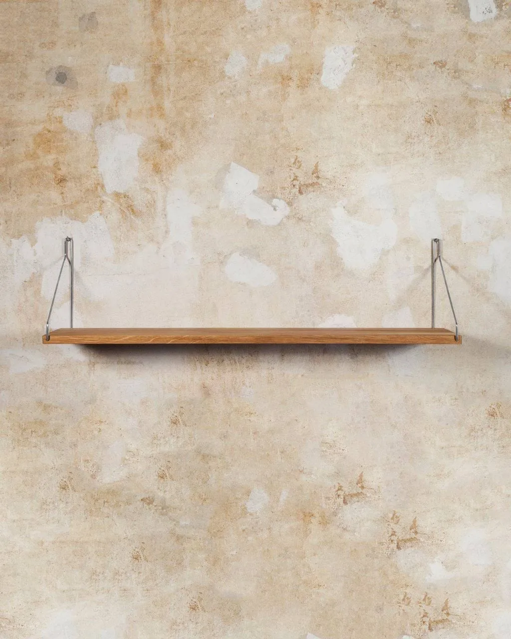 Single Shelf Wandregal, Eiche-Edelstahl, 80x20 cm FRAMA