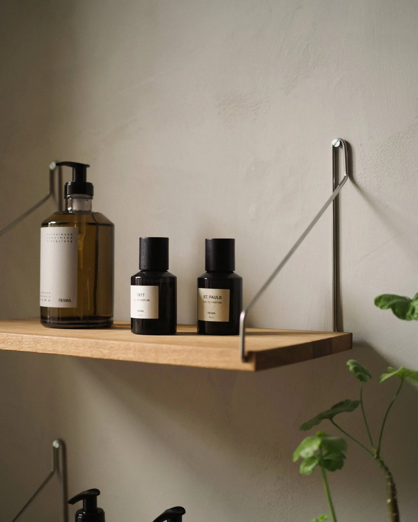 Single Shelf Wandregal, Eiche-Edelstahl, 80x20 cm FRAMA