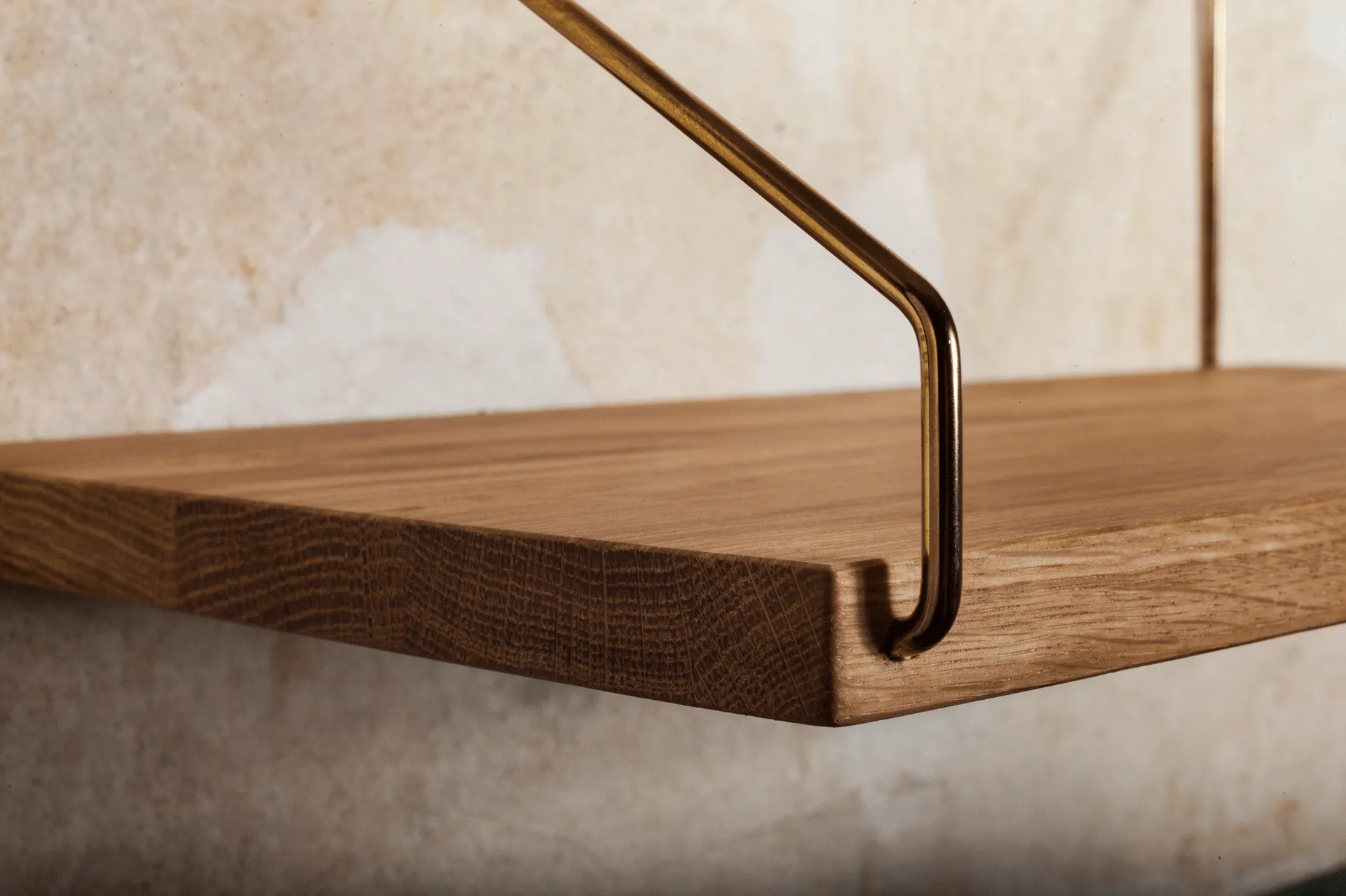 Single Shelf Wandregal, Eiche-Messing, 40x20 cm FRAMA
