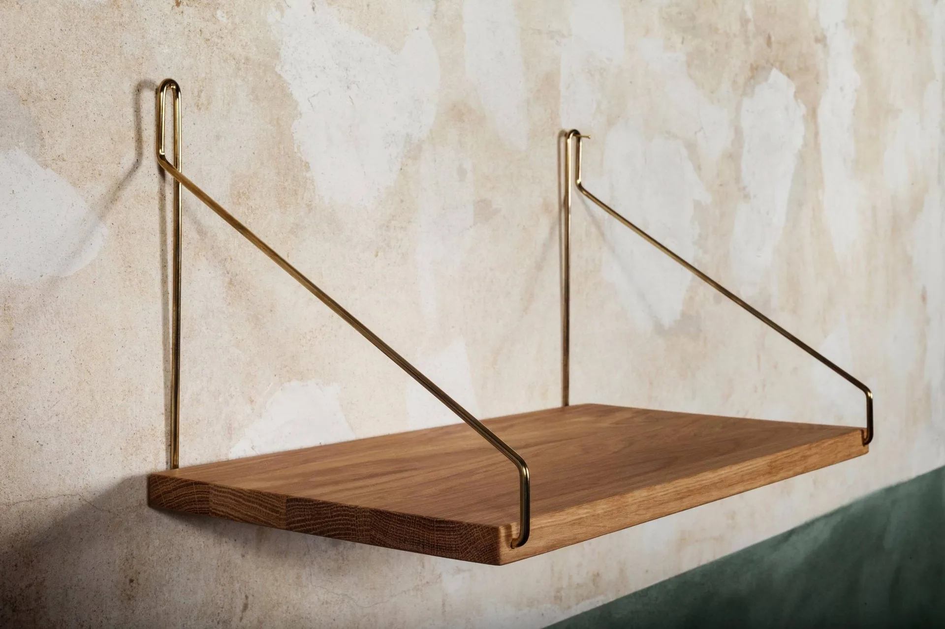 Single Shelf Wandregal, Eiche-Messing, 40x20 cm FRAMA