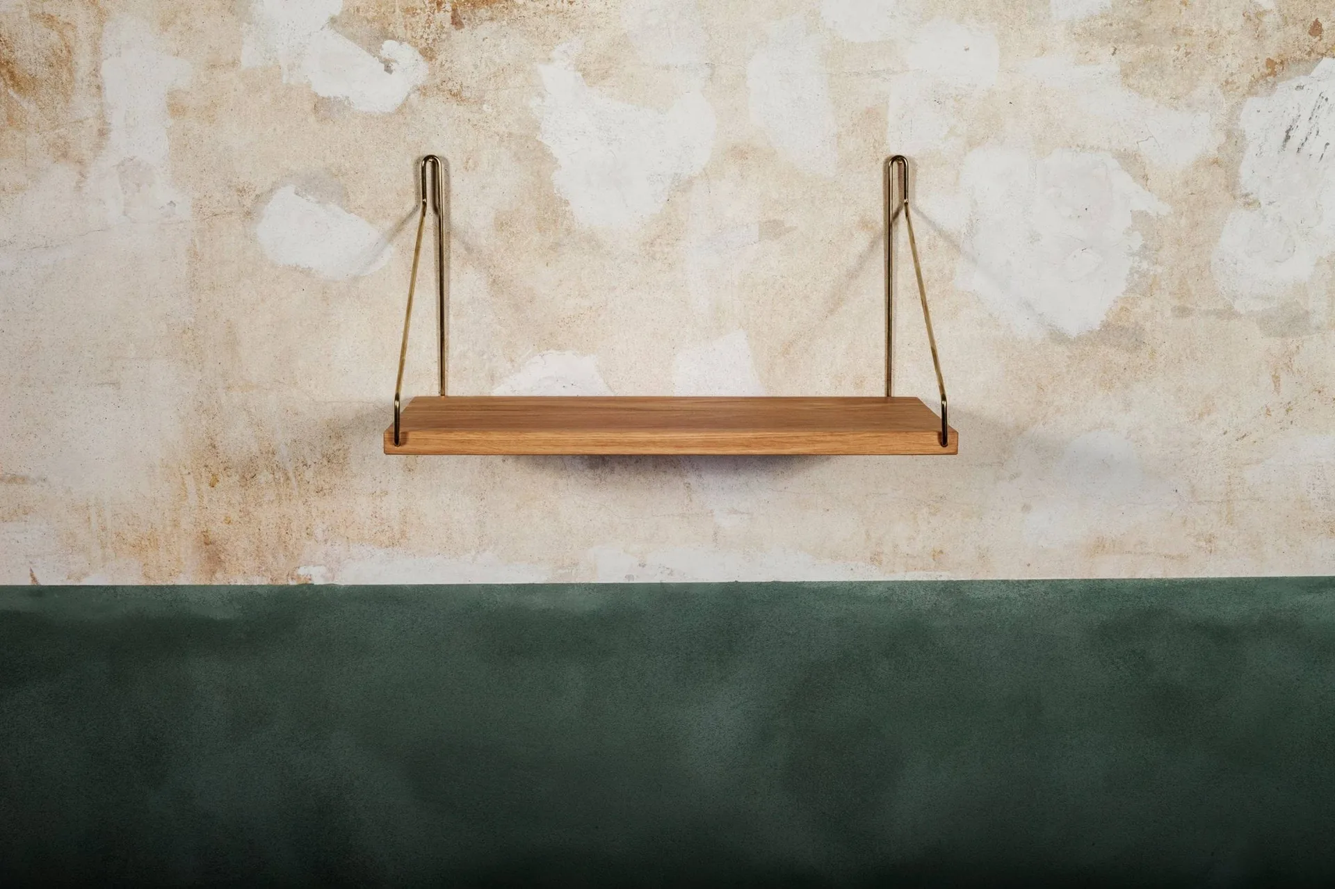 Single Shelf Wandregal, Eiche-Messing, 40x20 cm FRAMA