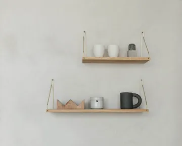 Single Shelf Wandregal - Eiche-Messing, 40x20 cm - FRAMA