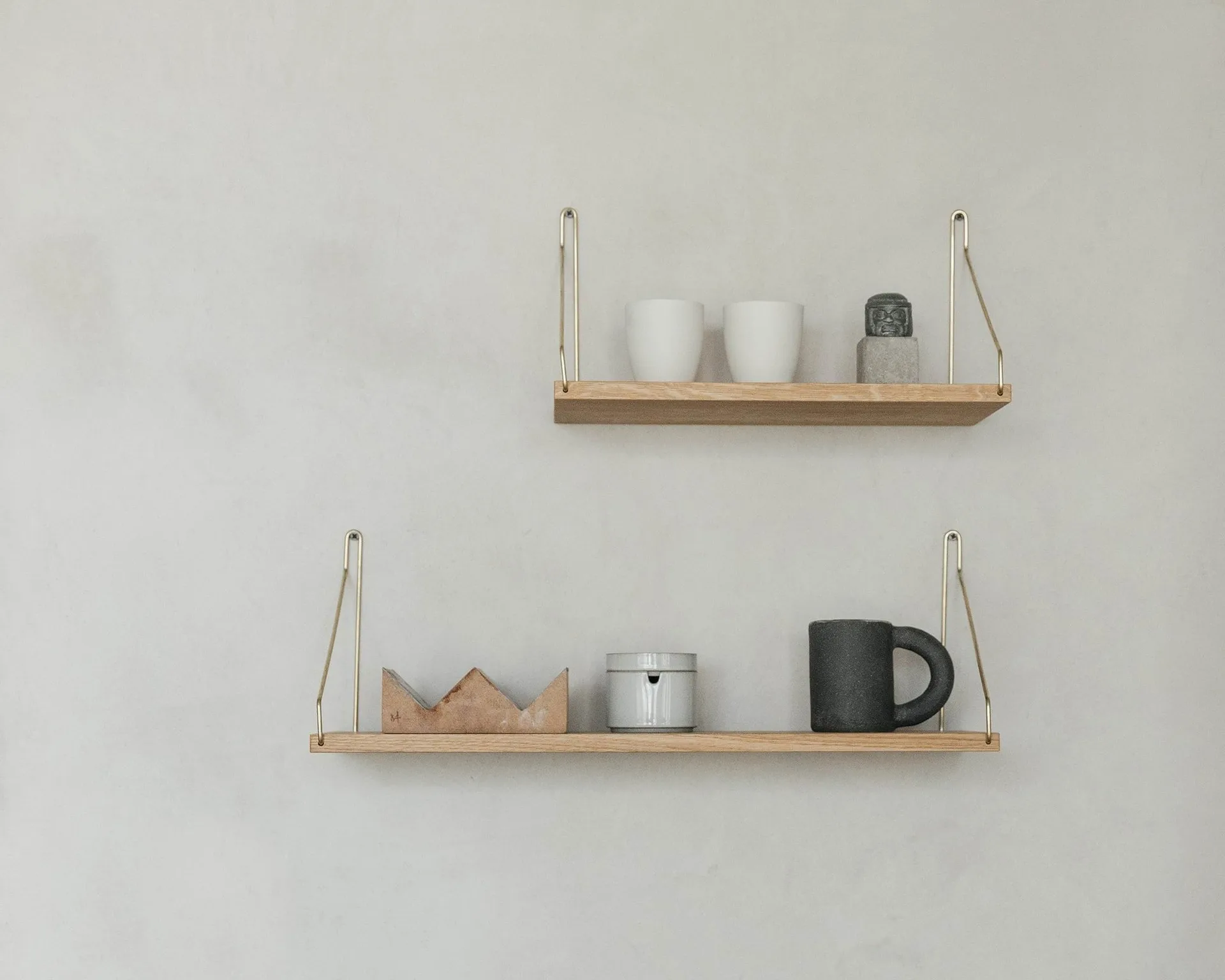 Single Shelf Wandregal, Eiche-Messing, 60x20 cm FRAMA