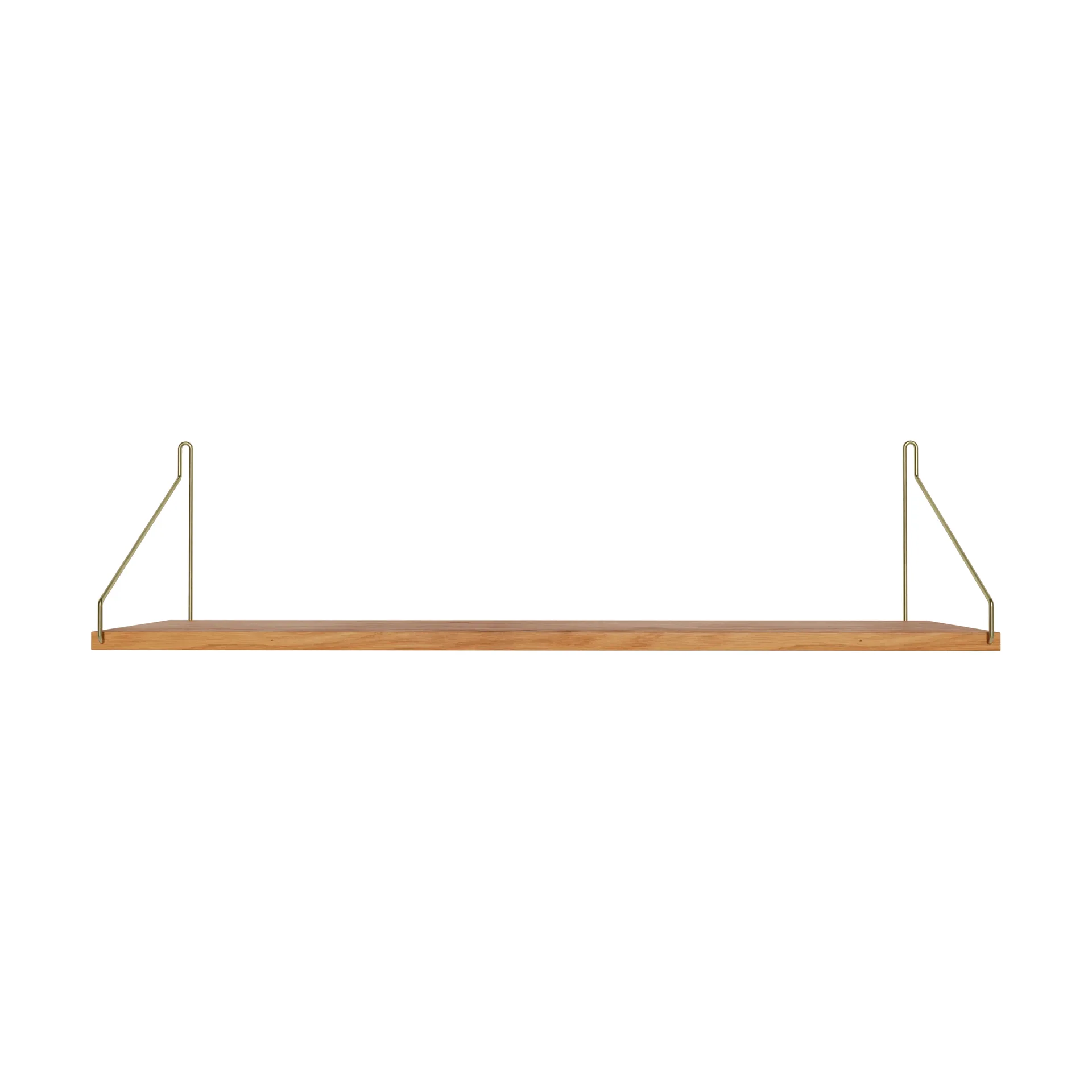 Single Shelf Wandregal, Eiche-Messing, 80x27 cm FRAMA
