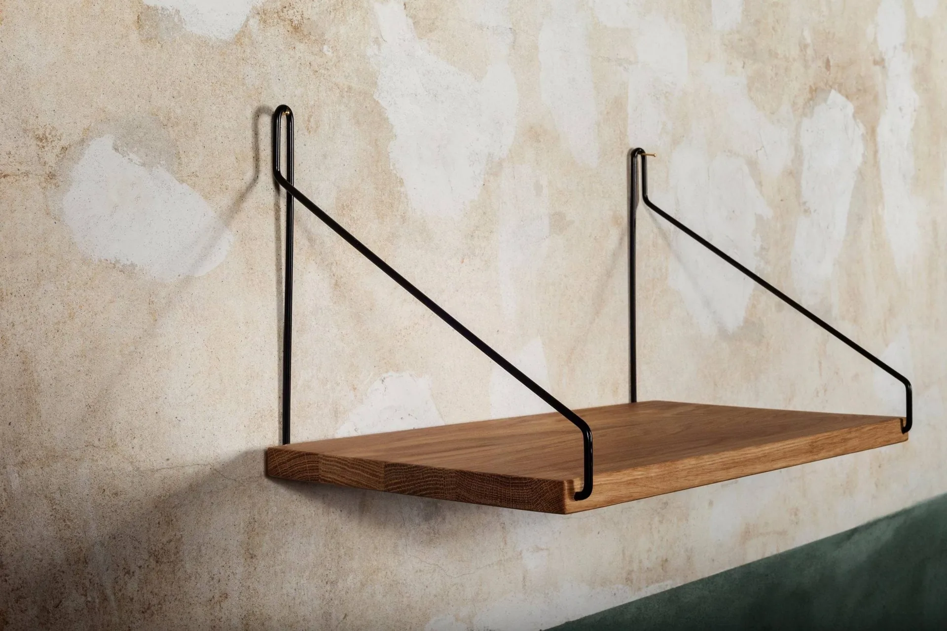 Single Shelf Wandregal, Eiche-Schwarz, 40x20 cm FRAMA