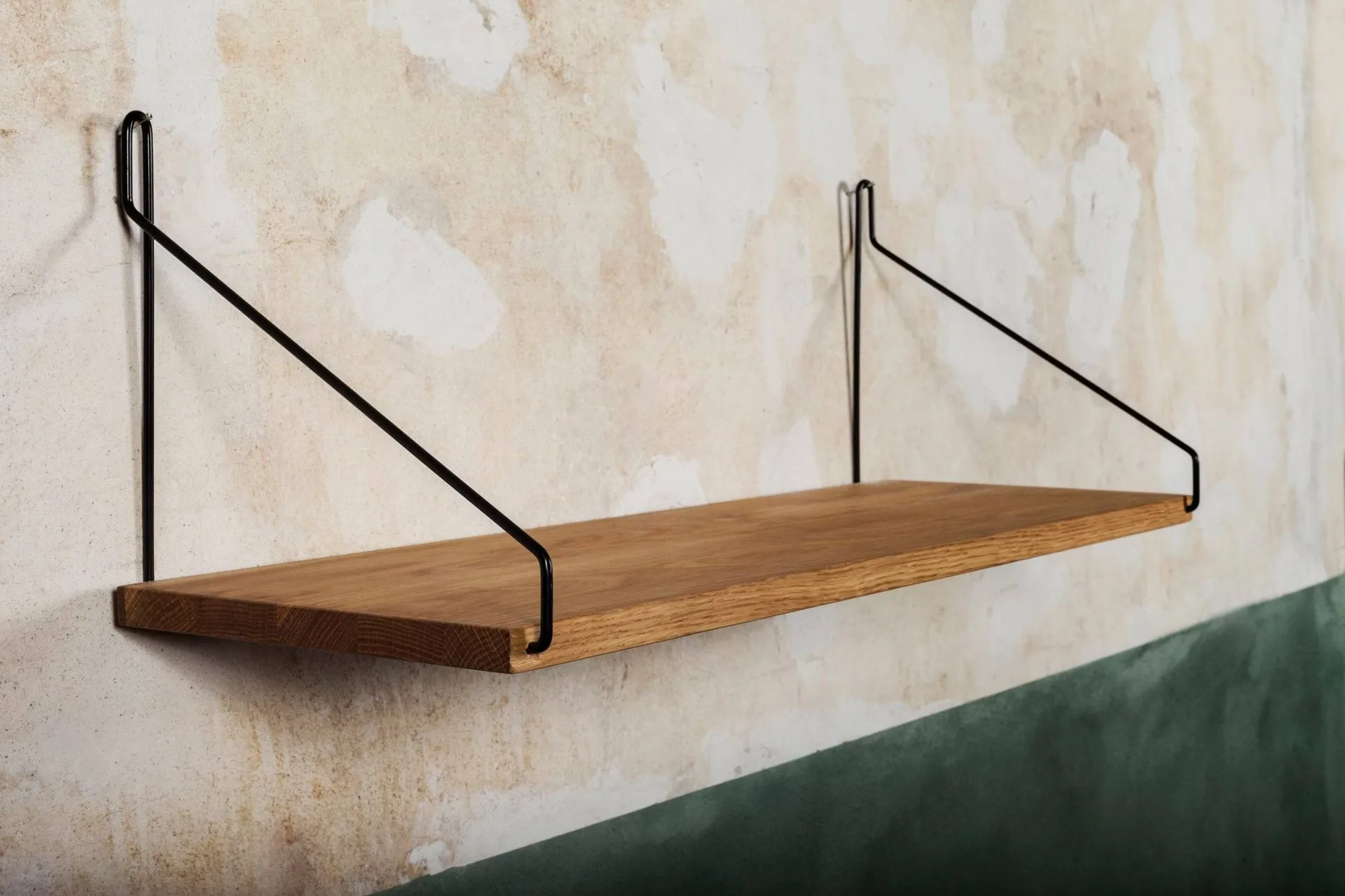 Single Shelf Wandregal, Eiche-Schwarz, 60x20 cm FRAMA