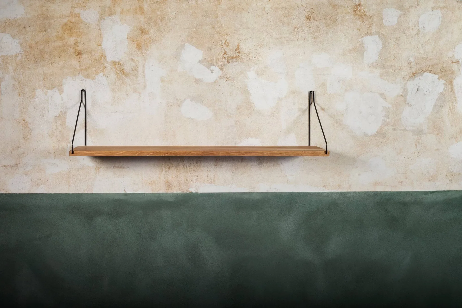 Single Shelf Wandregal, Eiche-Schwarz, 80x20 cm FRAMA