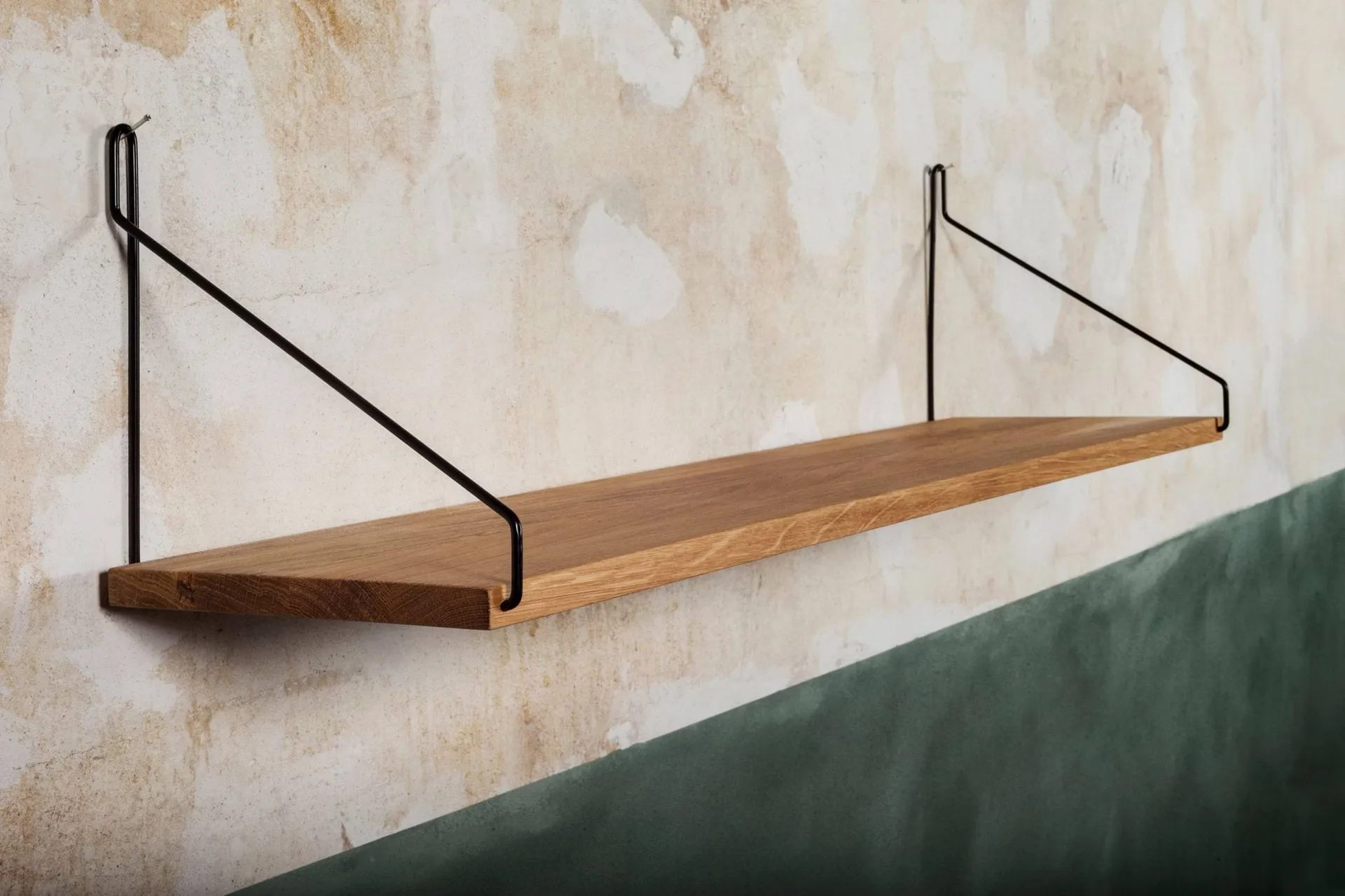 Single Shelf Wandregal, Eiche-Schwarz, 80x20 cm FRAMA
