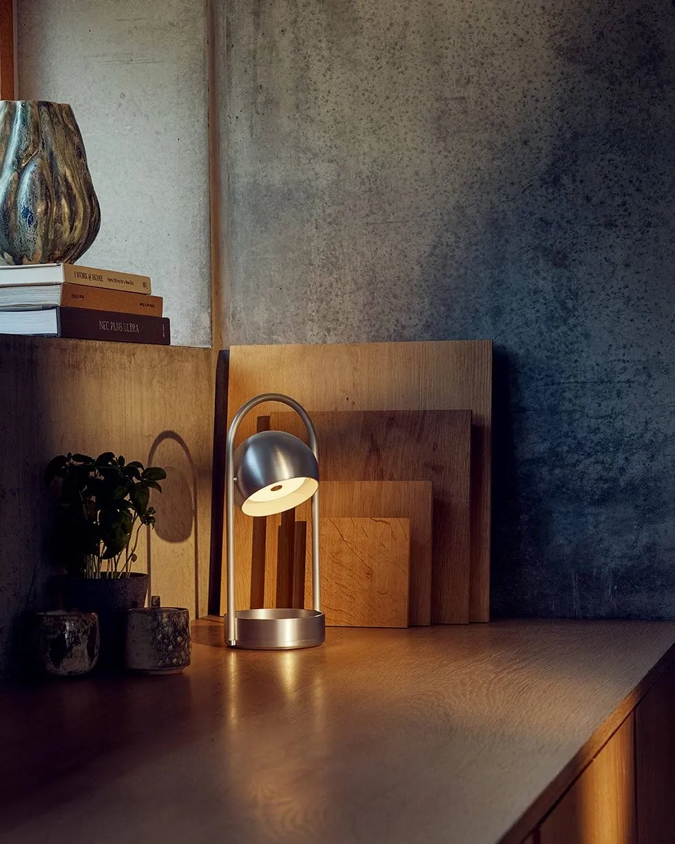 Ball tragbare Tischlampe, Brushed Aluminium, 32 cm Frandsen