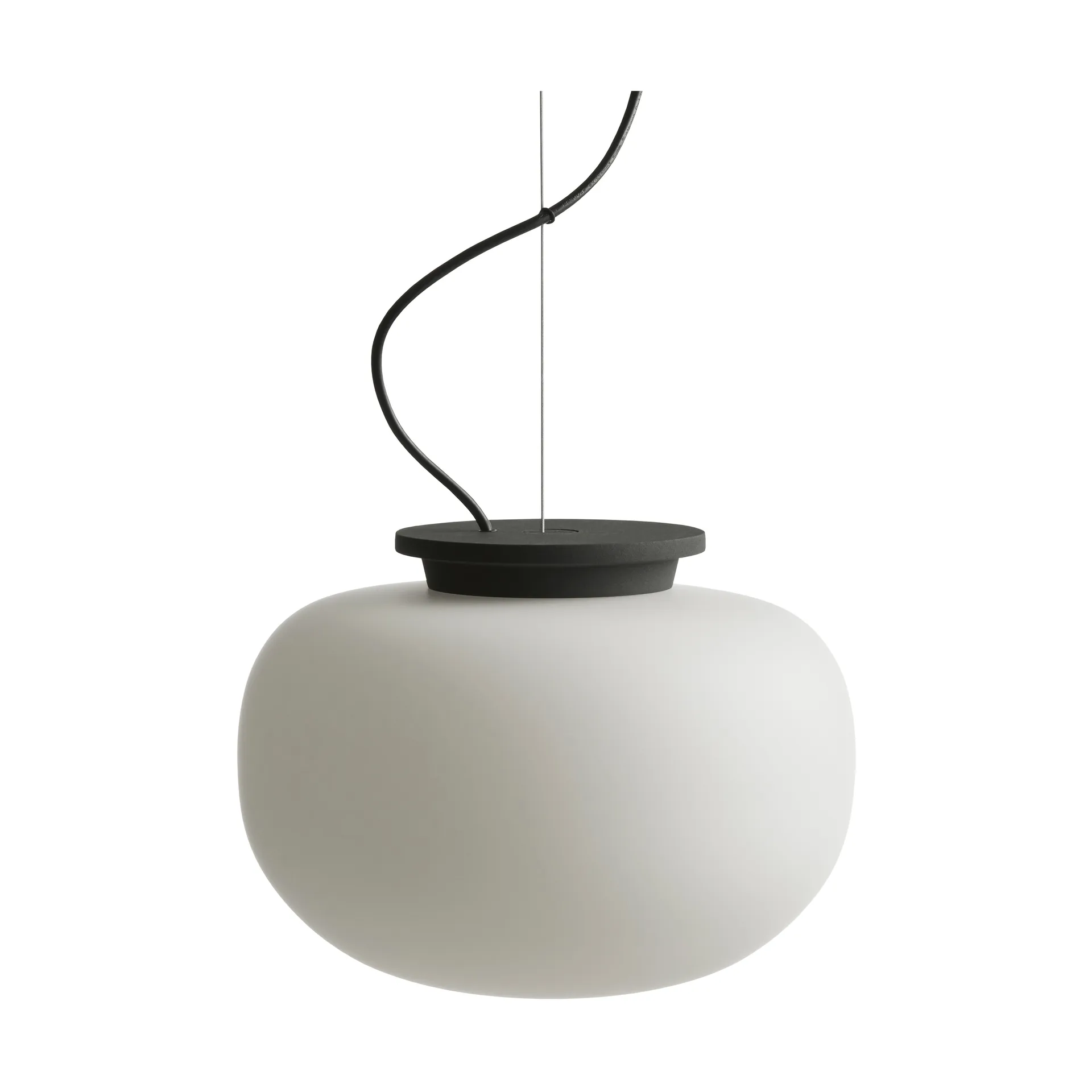 Supernate Pendelleuchte, Opal white-black, Ø28 cm Frandsen