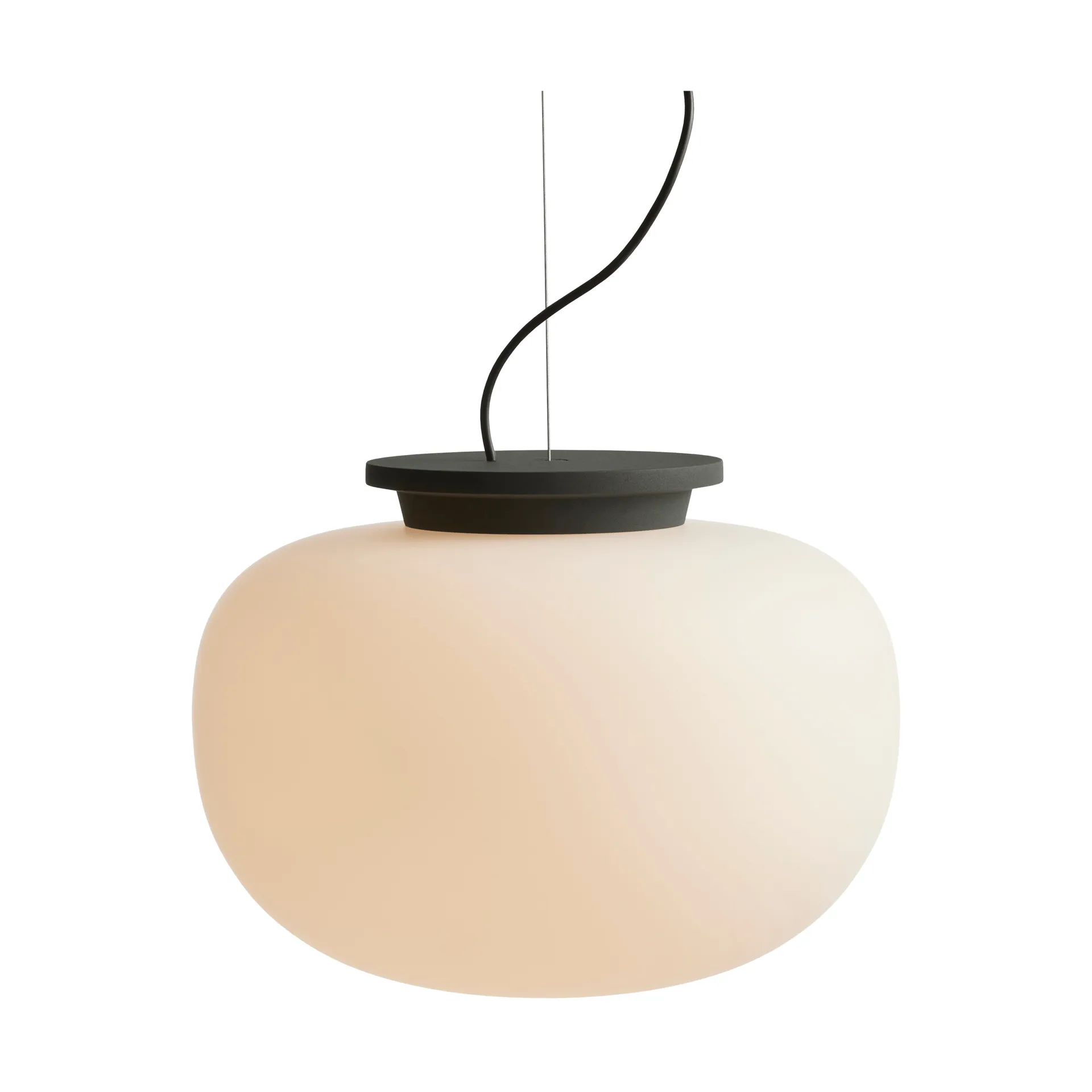 Supernate Pendelleuchte, Opal white-black, Ø38 cm Frandsen