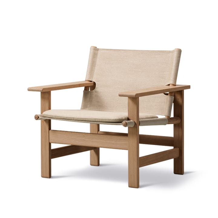 Canvas Chair Sessel, Canvas natur-hellgehöltes Eichenstativ, inkl Canvas Kissen Fredericia Furniture