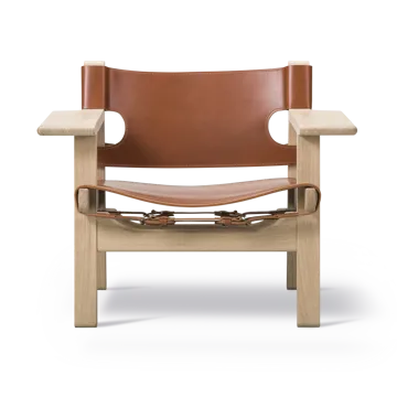 Der Spanische Stuhl - Leder cognac-hell geölte Eiche - Fredericia Furniture