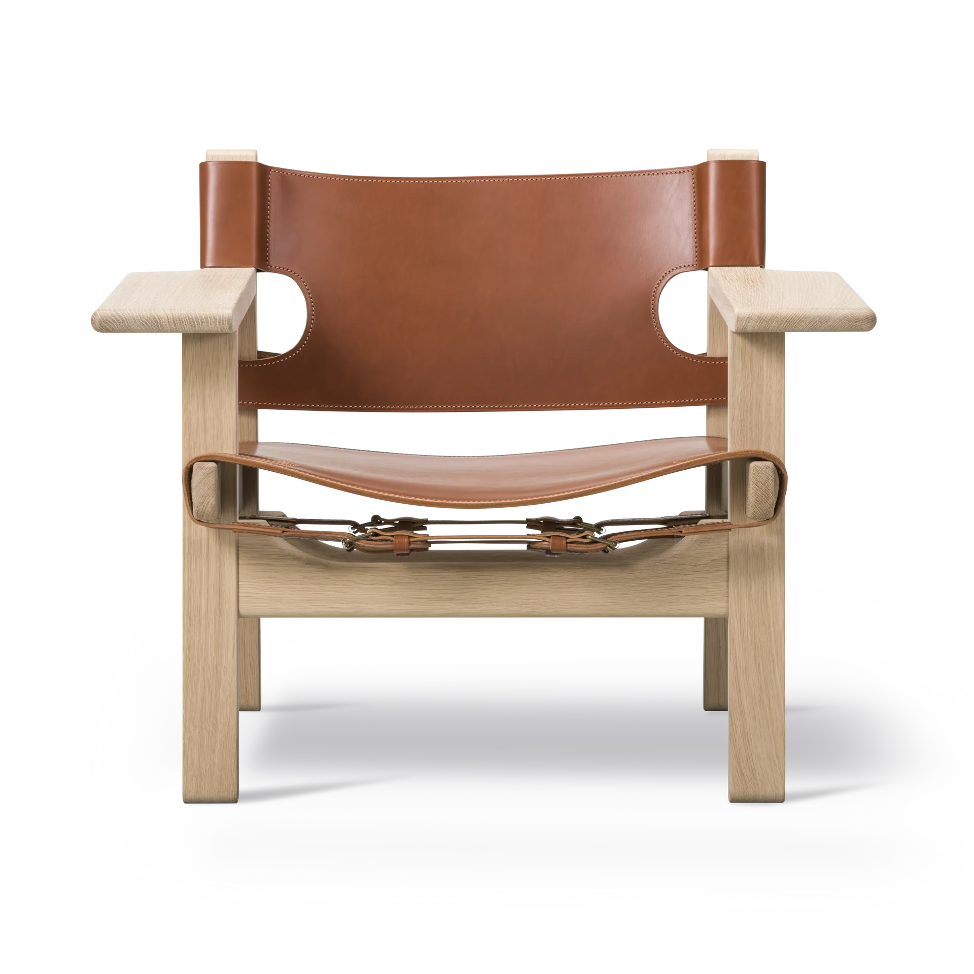 Der Spanische Stuhl, Leder cognac-såpad Eichenholz Fredericia Furniture
