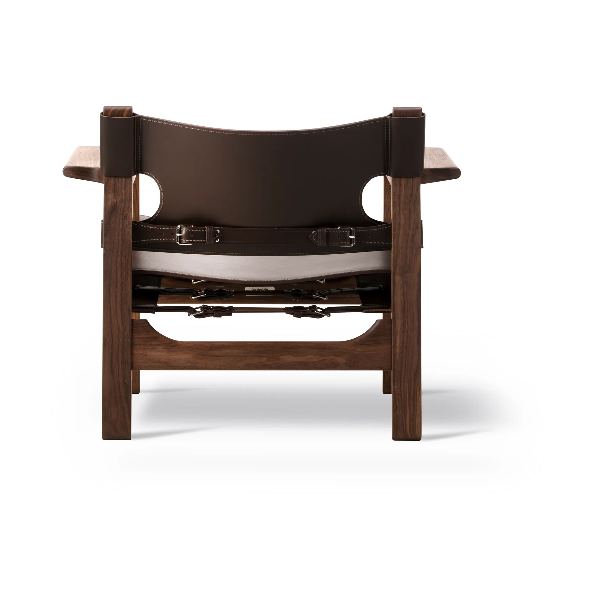 Der Spanische Stuhl, Leder dunkelbraun-geölt Nussbaum Fredericia Furniture