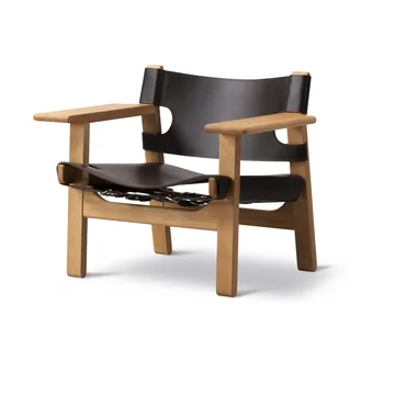 Der Spanische Stuhl - Leder dunkelbraun-geölte Eiche - Fredericia Furniture