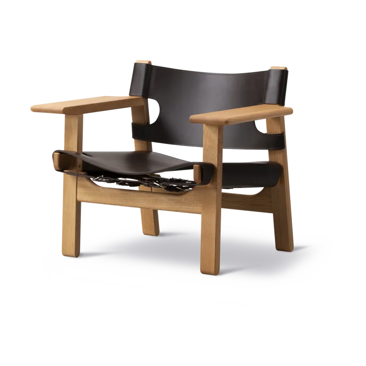 Der Spanische Stuhl - Leder dunkelbraun-geölte Eiche - Fredericia Furniture