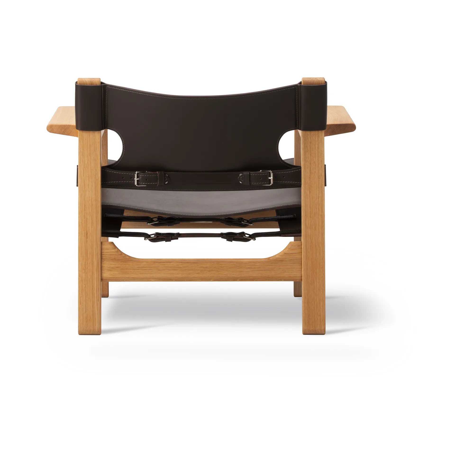 Der Spanische Stuhl, Leder dunkelbraun-geölte Eiche Fredericia Furniture