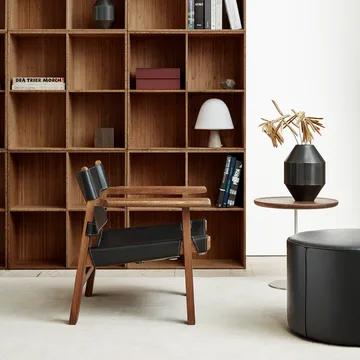 Der Spanische Stuhl - Leder natur-schwarz lackierte Eiche - Fredericia Furniture
