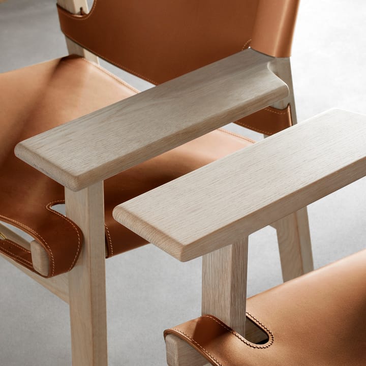 Der Spanische Stuhl Sessel, Leder cognac-geölte Eiche Fredericia Furniture
