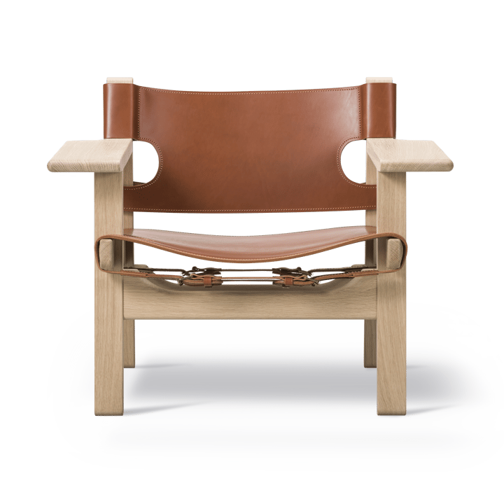 Der Spanische Stuhl Sessel - Leder cognac-hell geölte Eiche - Fredericia Furniture